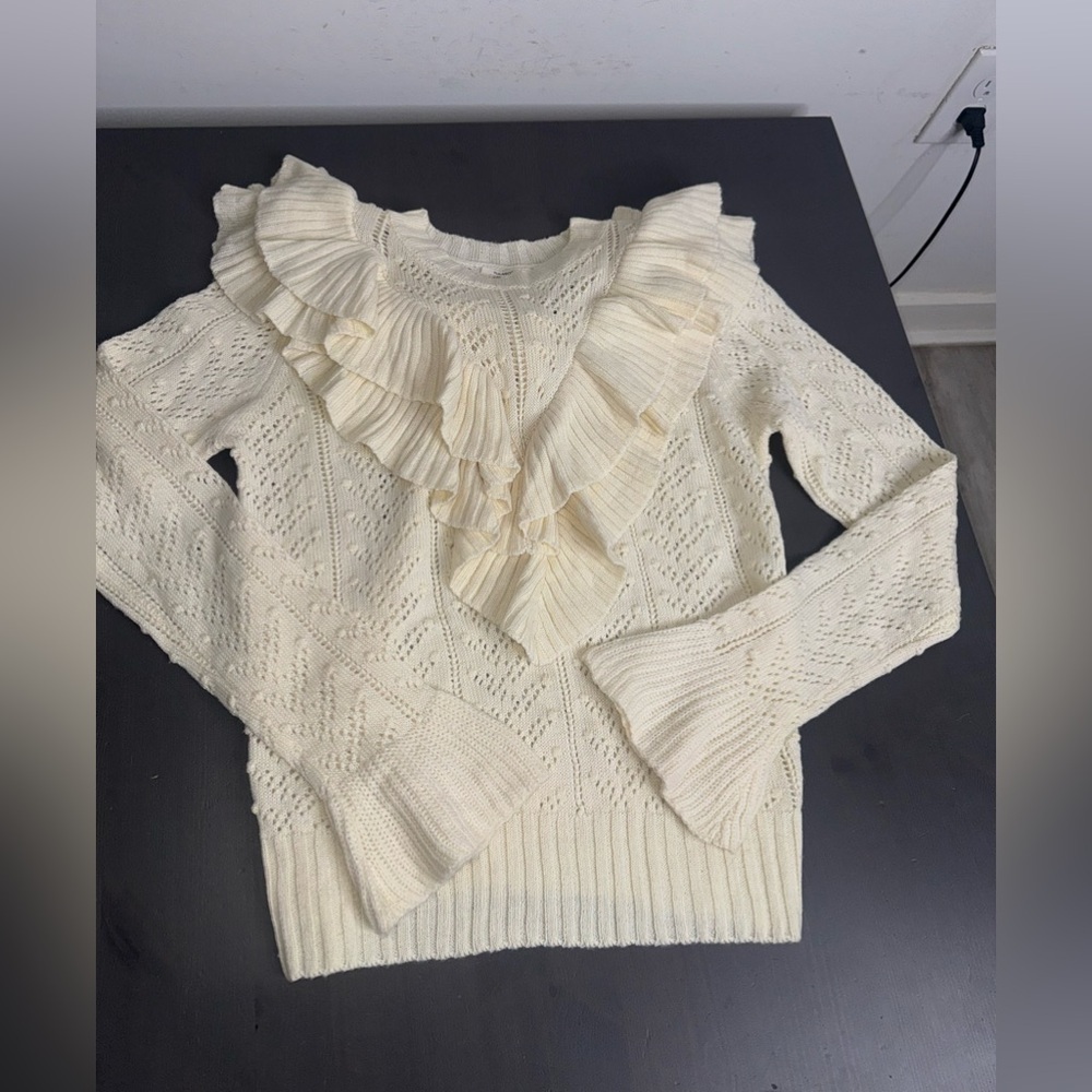 Tularosa Manny Ivory Ruffle Sweater - Picture 3 of 6